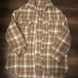 Plaid Button-Up Shirt Jacket
